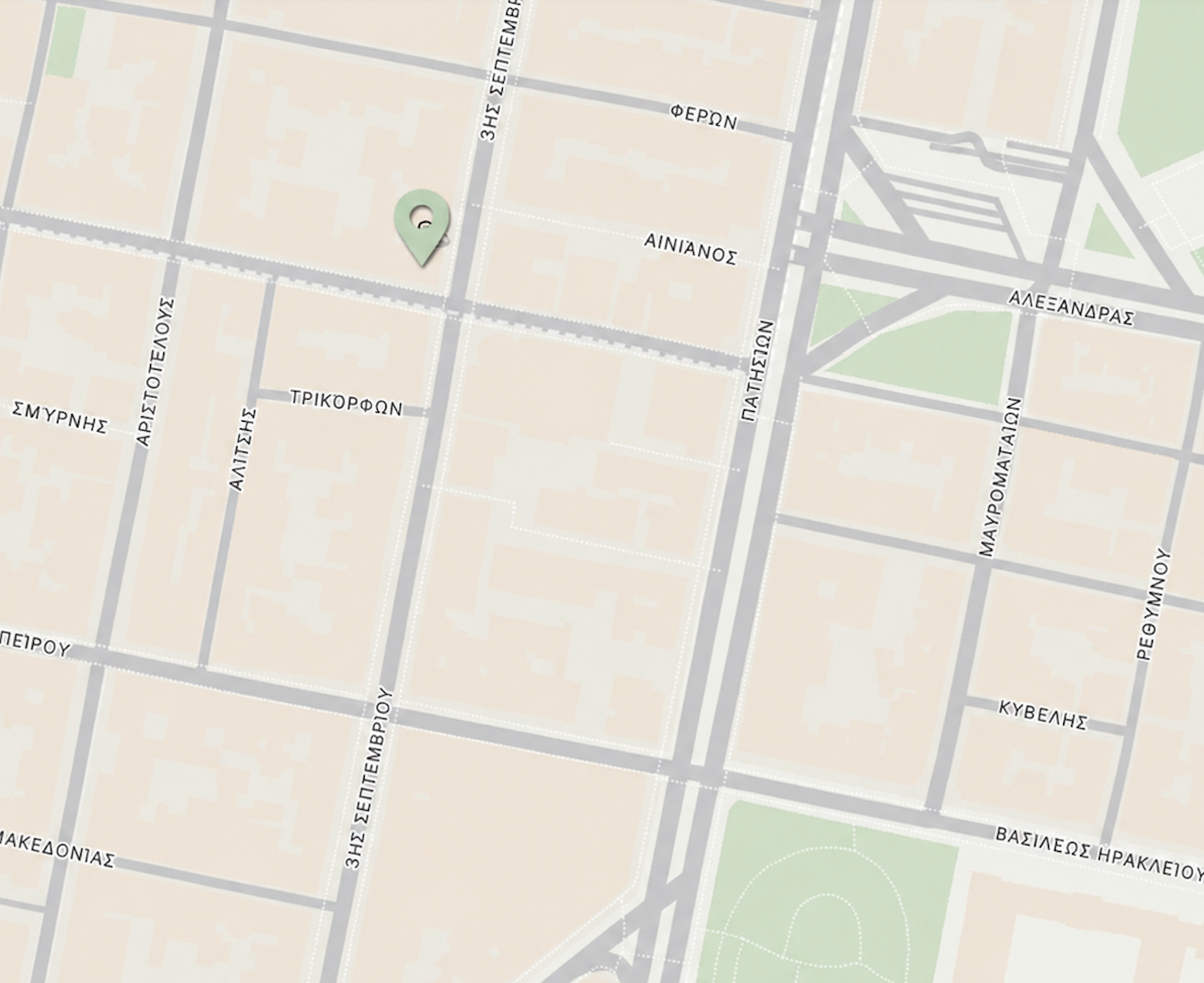 Map showing Maison Morane location at Ioulianou 30, Athens